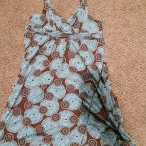 Plus size blue and brown sundress